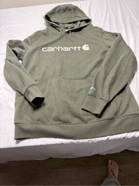 Carhartt Olive Green Logo Pullover Hoodie